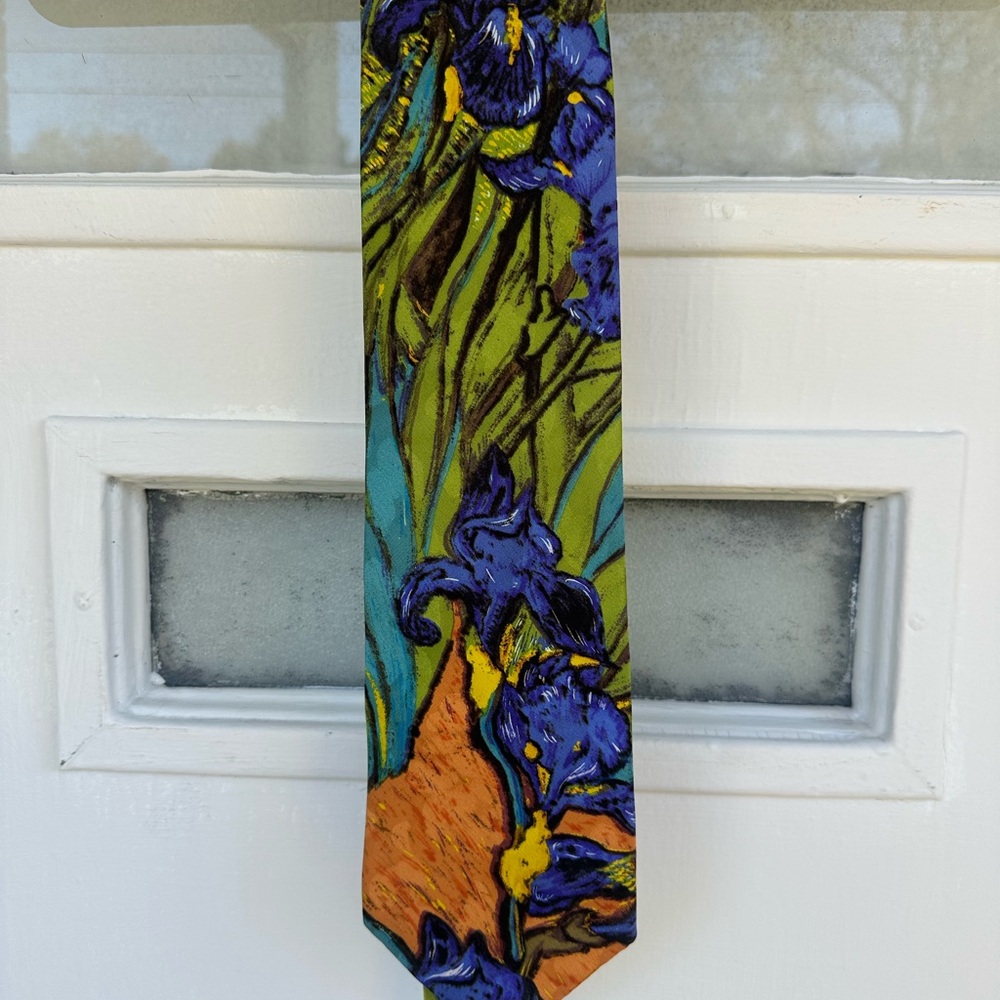“IRISES” Floral Necktie, perfect for Spring or Summer Wedding!